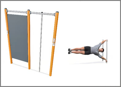 Kompan Outdoor Street Workout Human Flag Stange und Trainingswand