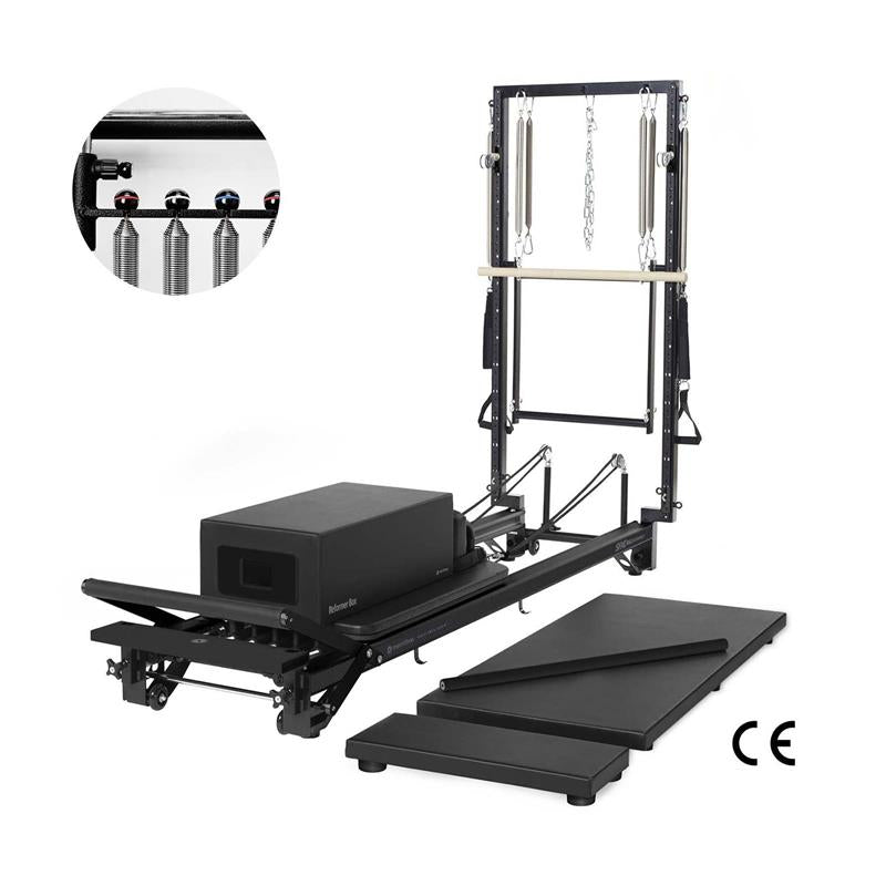 Merrithew SPX Max Plus Reformer mit Half Cadillac Jet Black – Ansicht 2 — Pilates Reformer | Merrithew