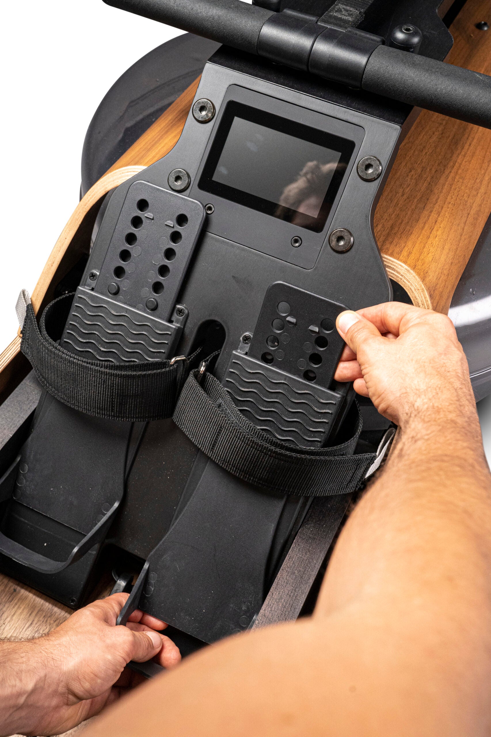 Stil-Fit Rudergerät FLOW ONE Walnuss – Seitenansicht