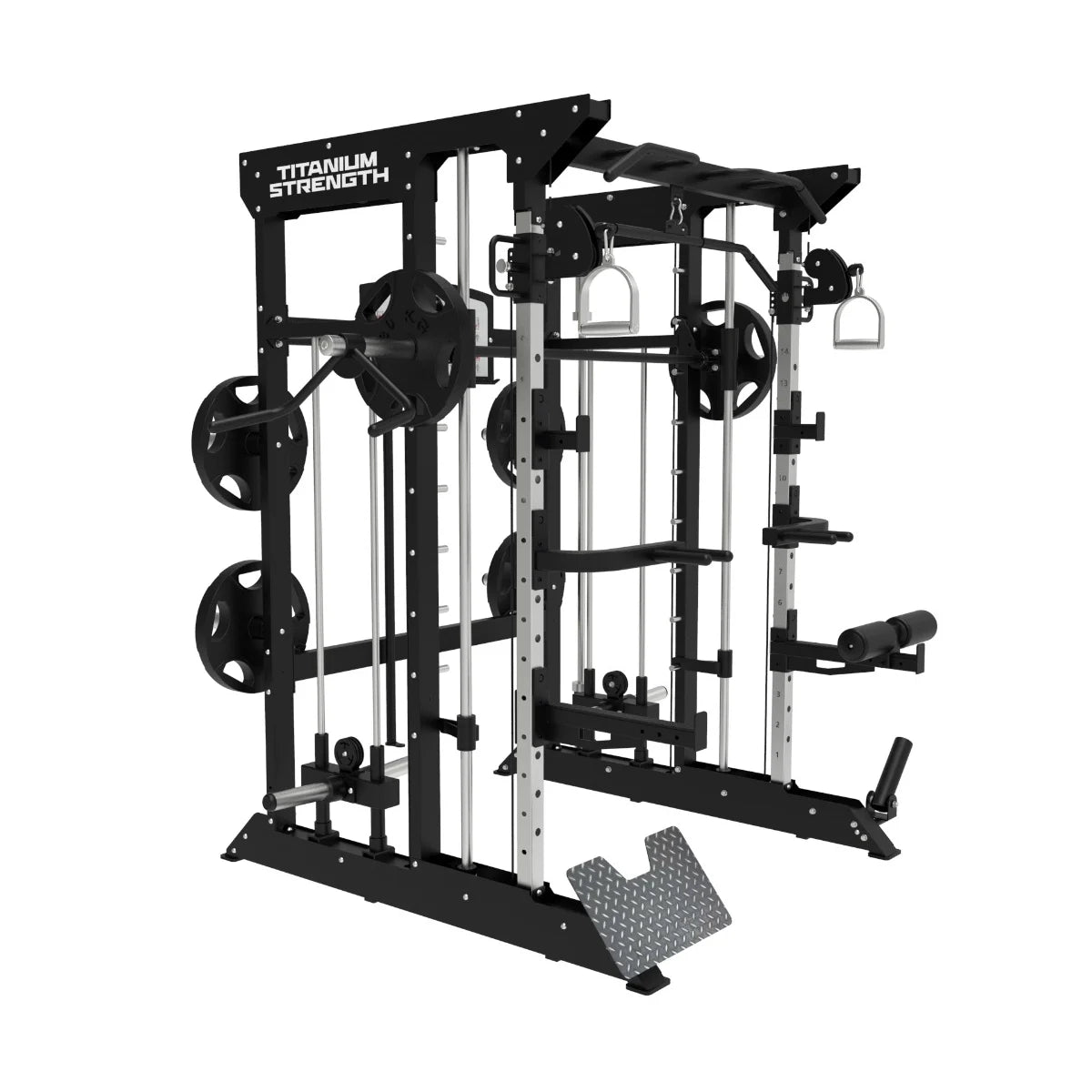 Titanium Strength Multipower - Smith Machine mit Doppelseilzug und Rack B100 V2