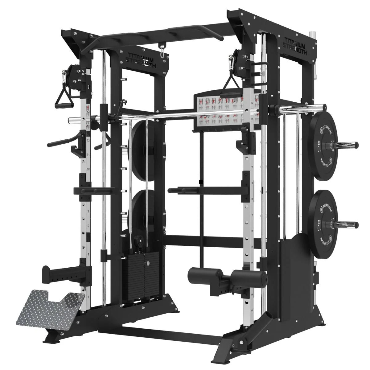 Titanium Stregth Multipower - Smith Machine mit Doppelseilzug und Rack 200kg B200 V3