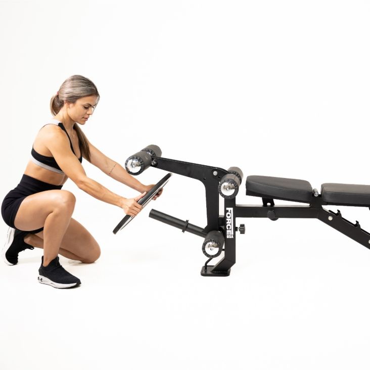 ForceUSA MyBench Verstellbare Hantelbank mit Bizeps- und Beintrainer V2