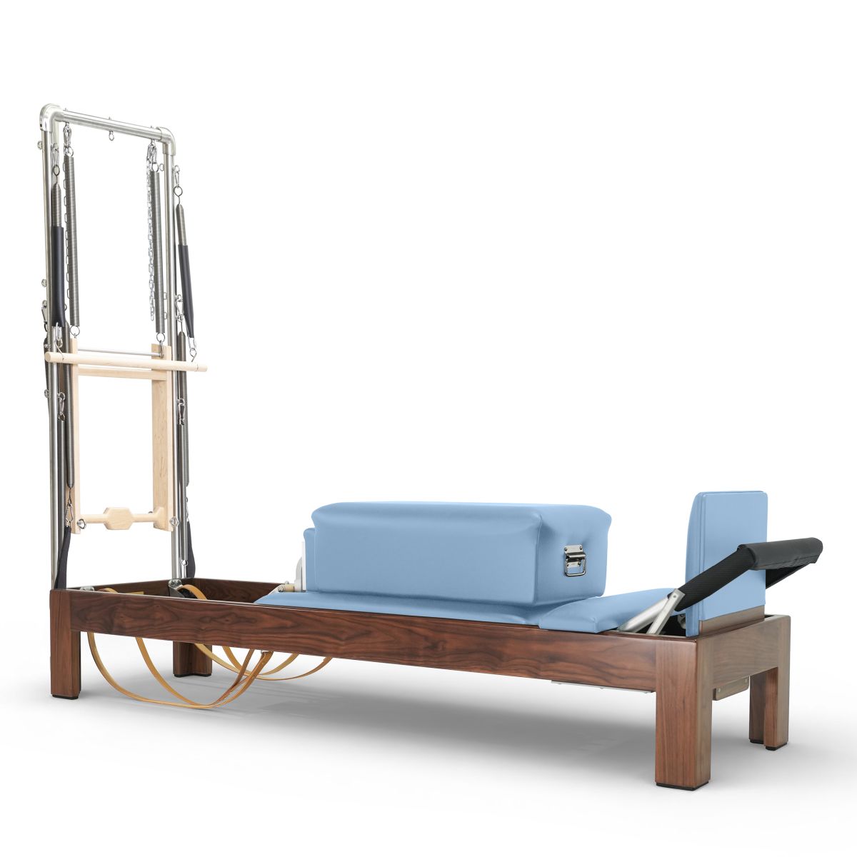 Elina Pilates Klassischer Reformer 86" aus dunklem Walnussholz mit Half Cadillac