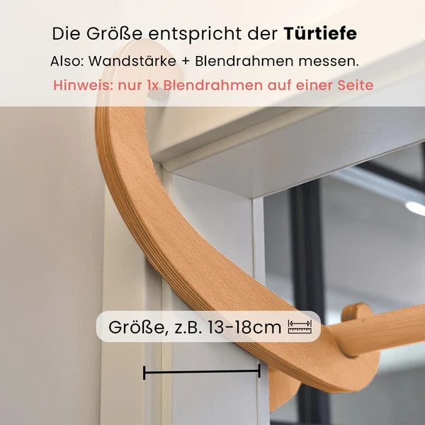 rollholz Klimmzugstange zum Einhängen ohne Bohren für Türrahmen