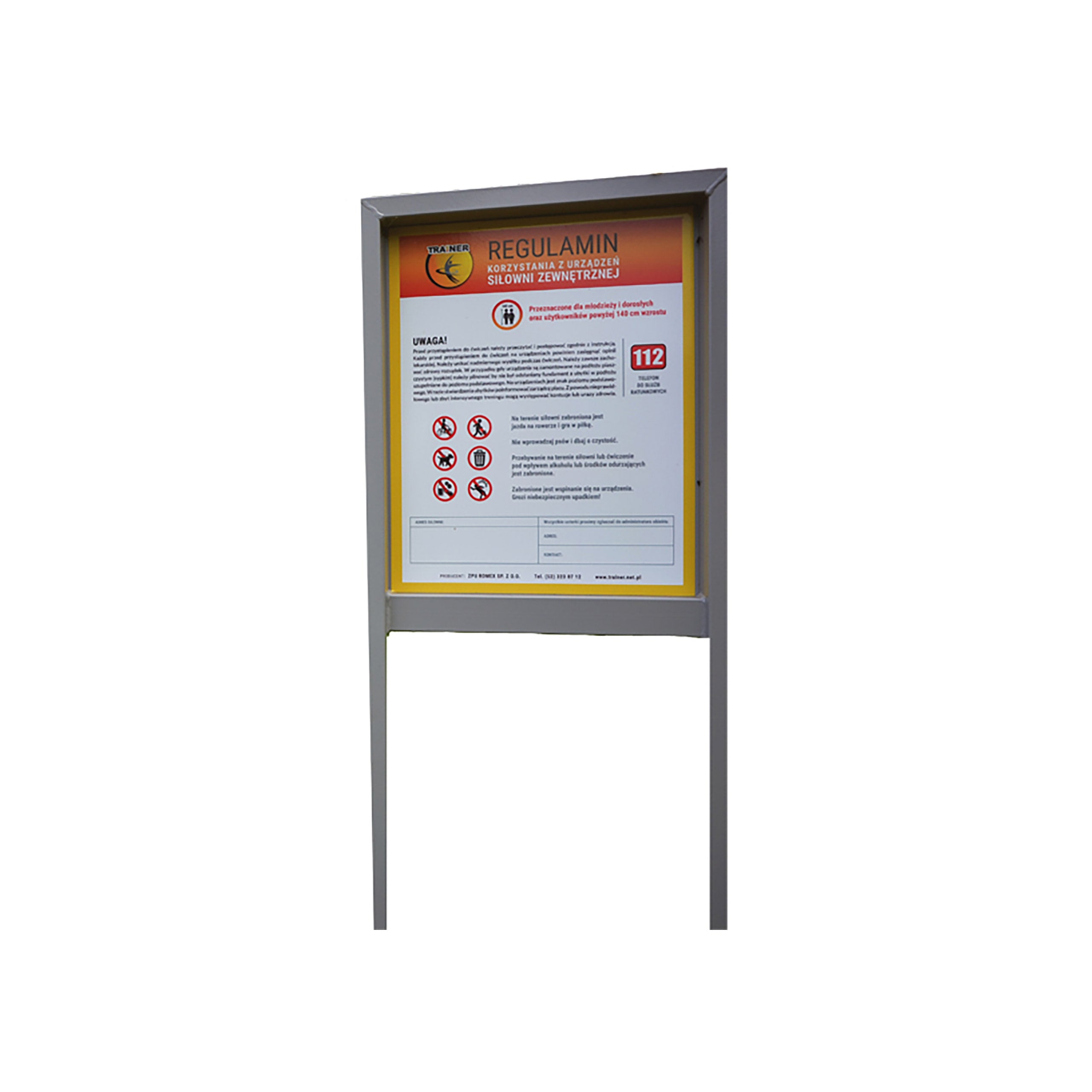 TRAINER Outdoor "Start" Benutzertafel