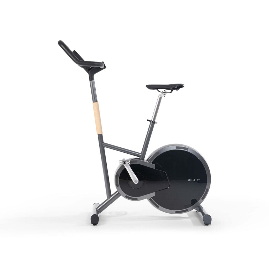Stil-Fit Ergometer PURE Black Edition Esche – Schrägansicht
