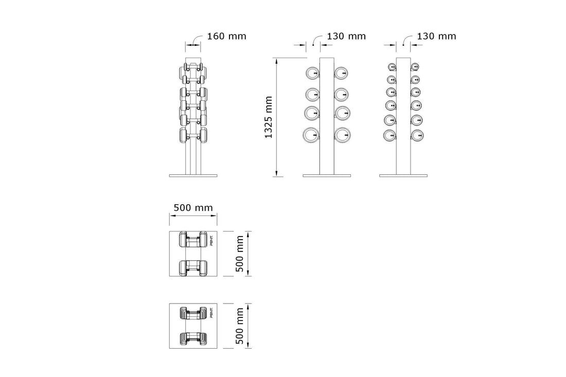 PENT. COLMIA SET mit vertikalem Ständer