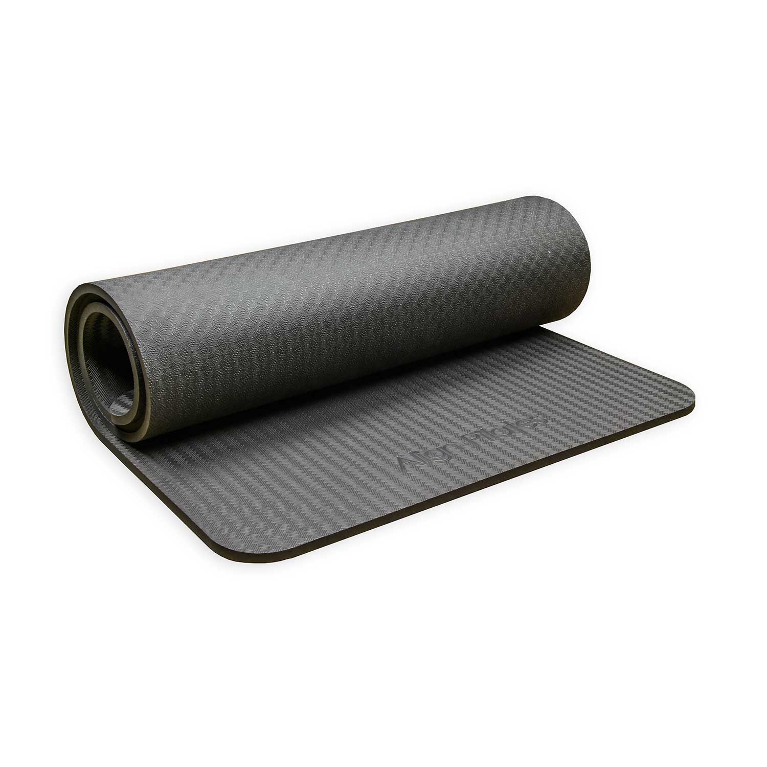 Align Pilates Studio Pilates-Matte 10 mm in Graphite – aufgerollt