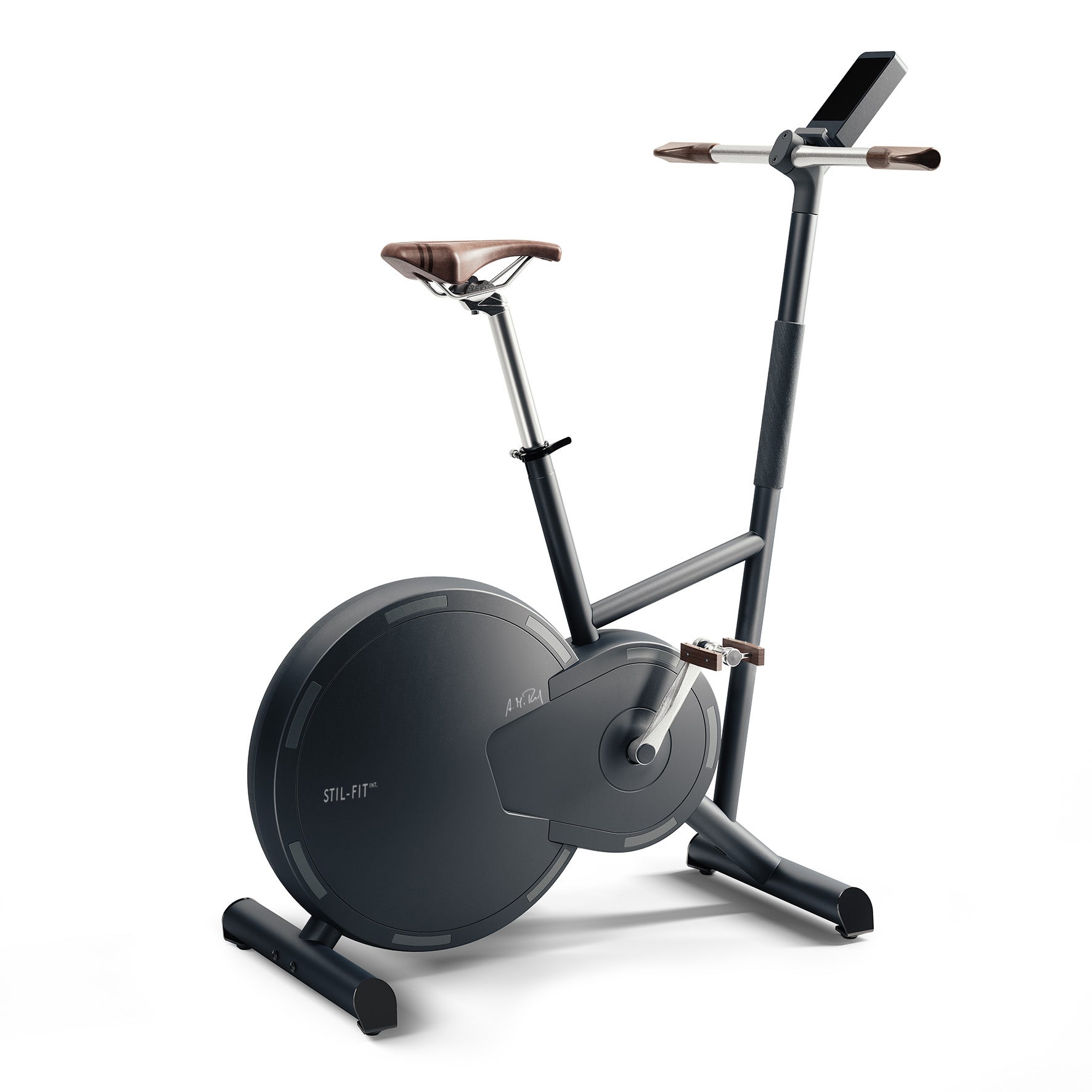 Stil-Fit Bike NERO Edition – Schrägansicht im Wohnraum