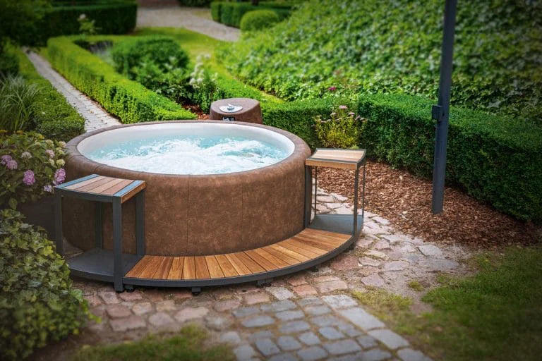 Softub Whirlpool STEPPER Edelstahl-Stauseeholz