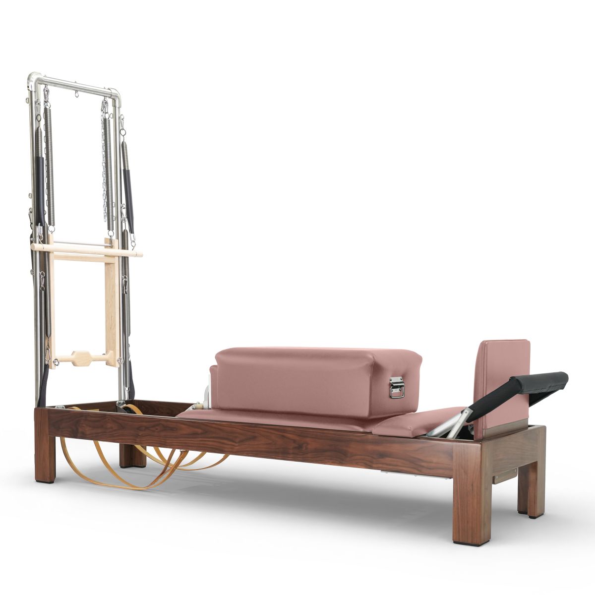 Elina Pilates Klassischer Reformer 86" aus dunklem Walnussholz mit Half Cadillac