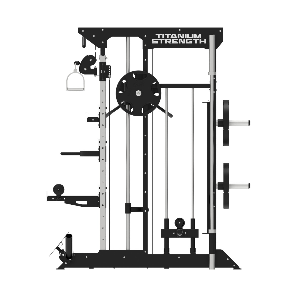 Titanium Strength Multipower - Smith Machine mit Doppelseilzug und Rack B100 V2