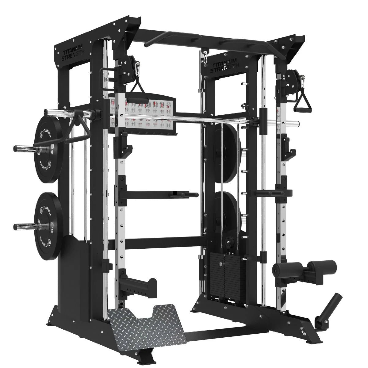 Titanium Stregth Multipower - Smith Machine mit Doppelseilzug und Rack 200kg B200 V3