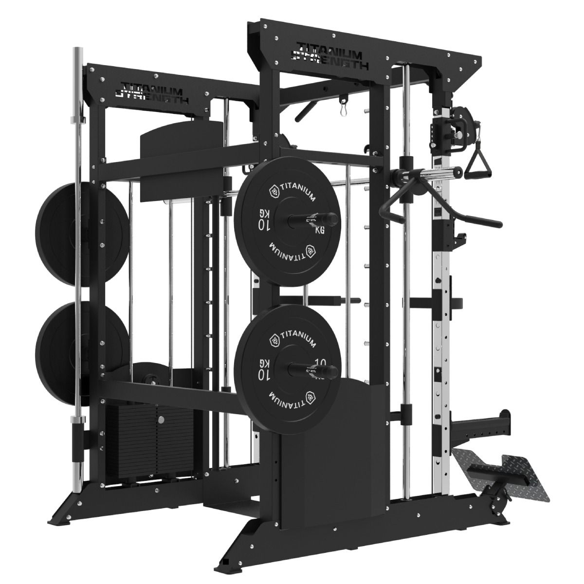 Titanium Stregth Multipower - Smith Machine mit Doppelseilzug und Rack 200kg B200 V3