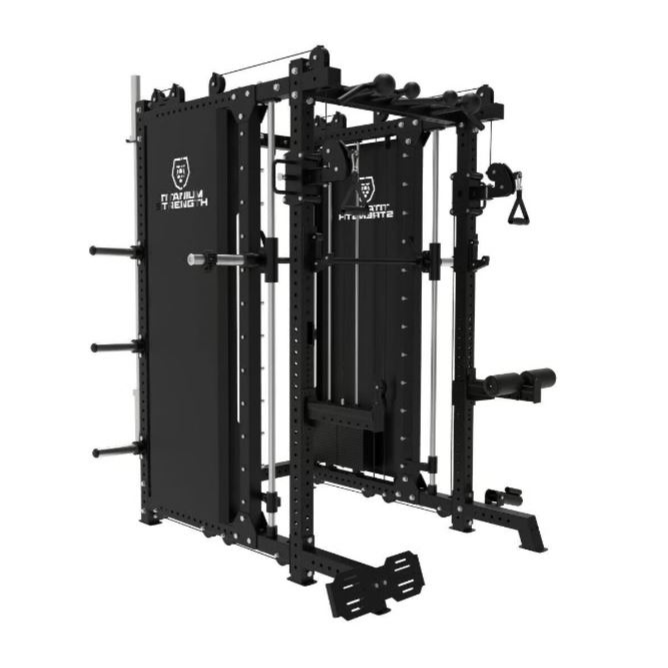 Titanium Strength Smith Maschine mit Doppelkabelzug und Rack B500 Pro