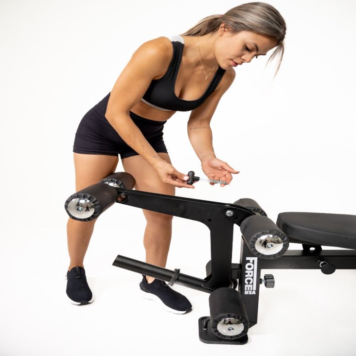 ForceUSA MyBench Verstellbare Hantelbank mit Bizeps- und Beintrainer V2