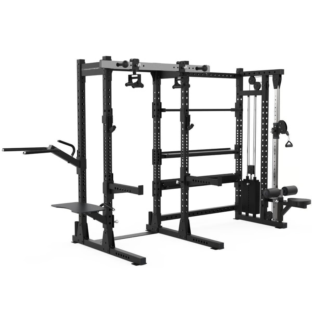 Titanium Strength Elite Series Half Rack mit Seilzug und Regale E70