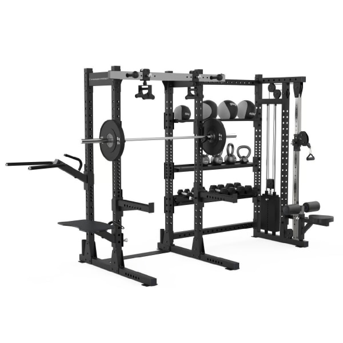 Titanium Strength Elite Series Half Rack mit Seilzug und Regale E70