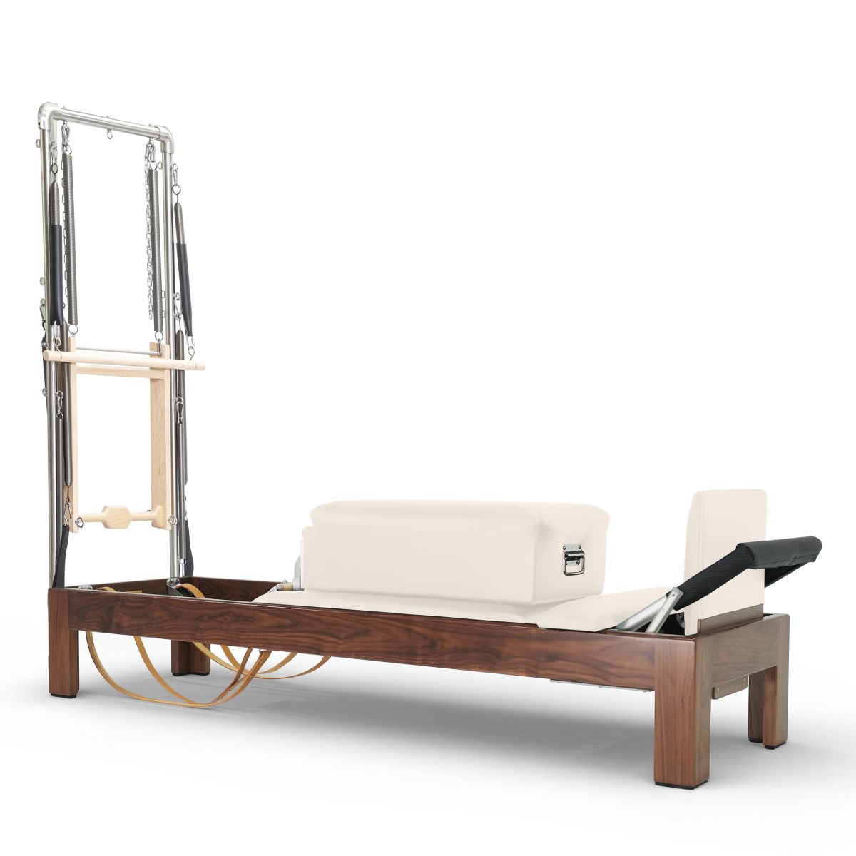 Elina Pilates Klassischer Reformer 86" aus dunklem Walnussholz mit Half Cadillac