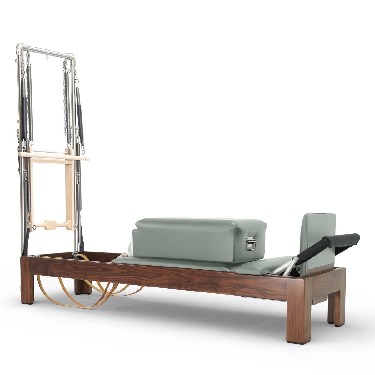 Elina Pilates Klassischer Reformer 86" aus dunklem Walnussholz mit Half Cadillac