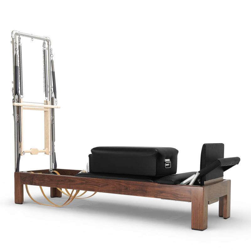 Elina Pilates Klassischer Reformer 86" aus dunklem Walnussholz mit Half Cadillac