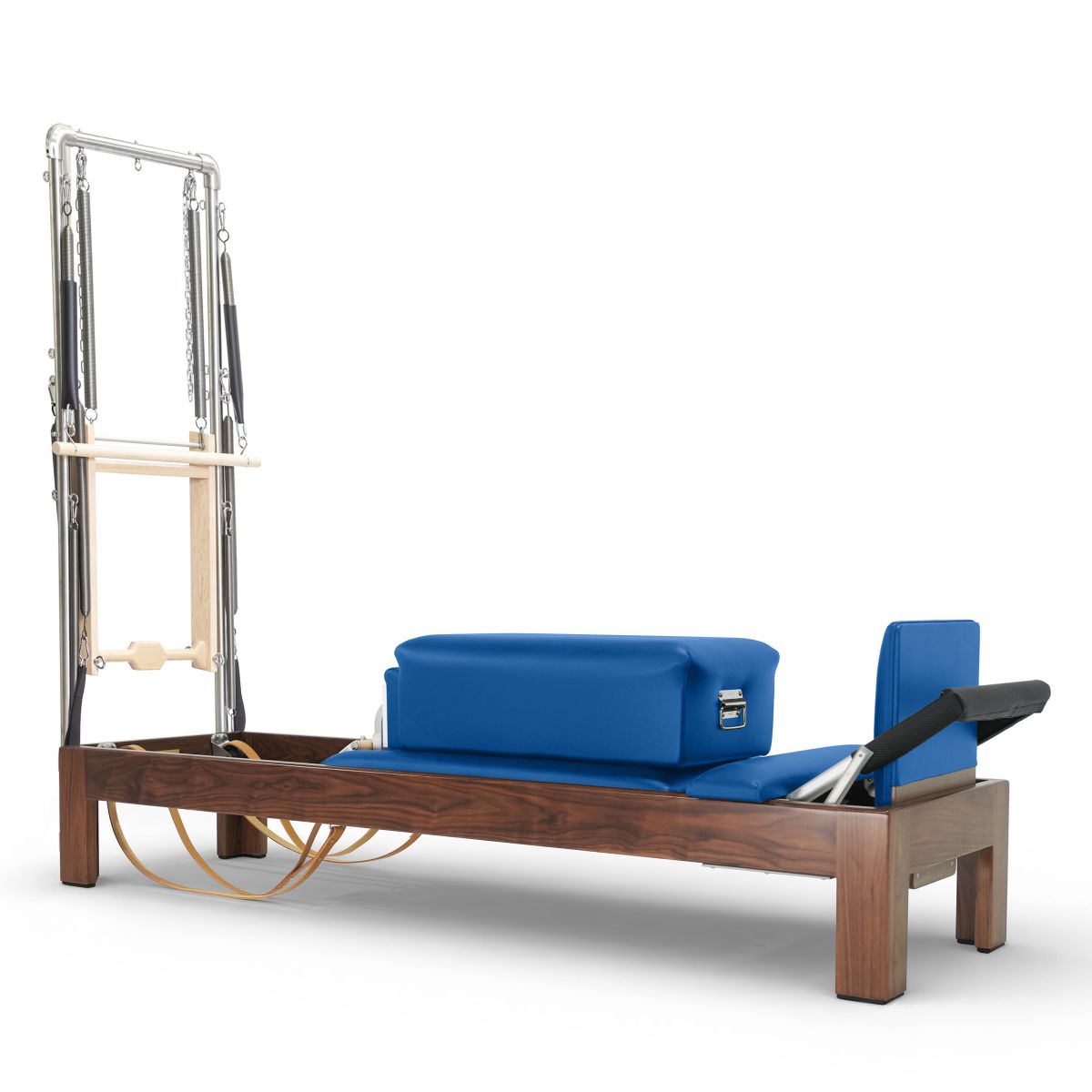 Elina Pilates Klassischer Reformer 86" aus dunklem Walnussholz mit Half Cadillac