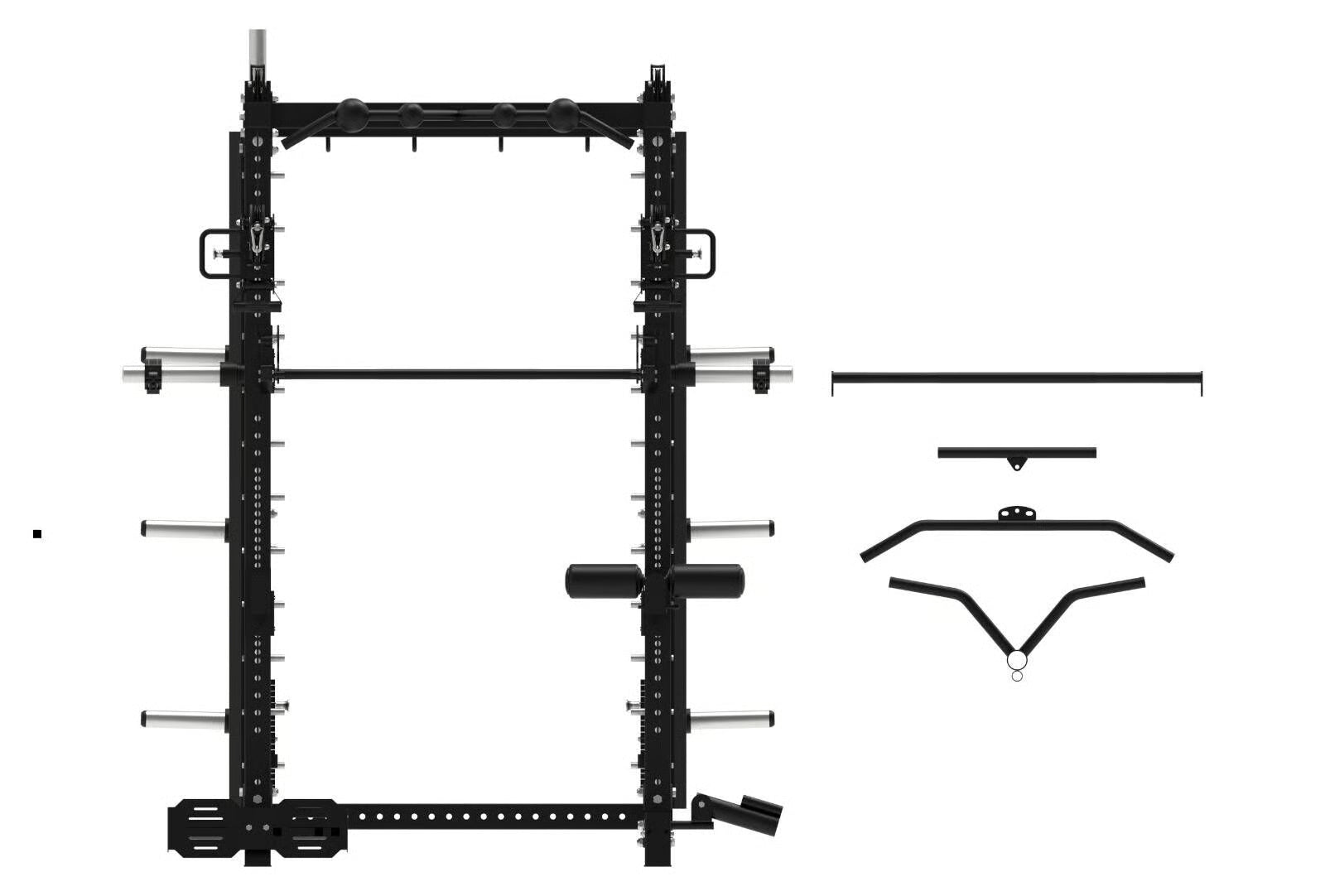 Titanium Strength Smith Maschine mit Doppelkabelzug und Rack B500 Pro