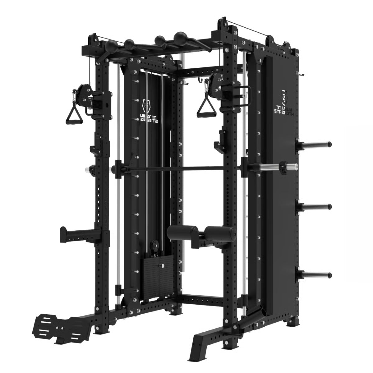Titanium Strength Smith Maschine mit Doppelkabelzug und Rack B500 Pro