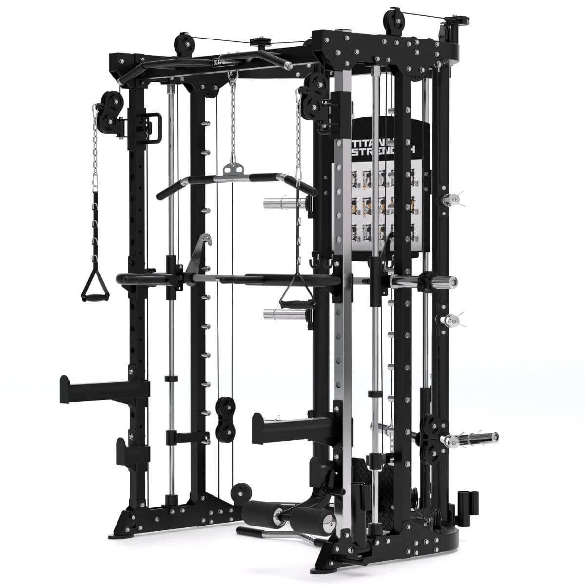 Titanium Strength All-in-One Trainer Doppelseilzug, Multipower und Power Rack R100