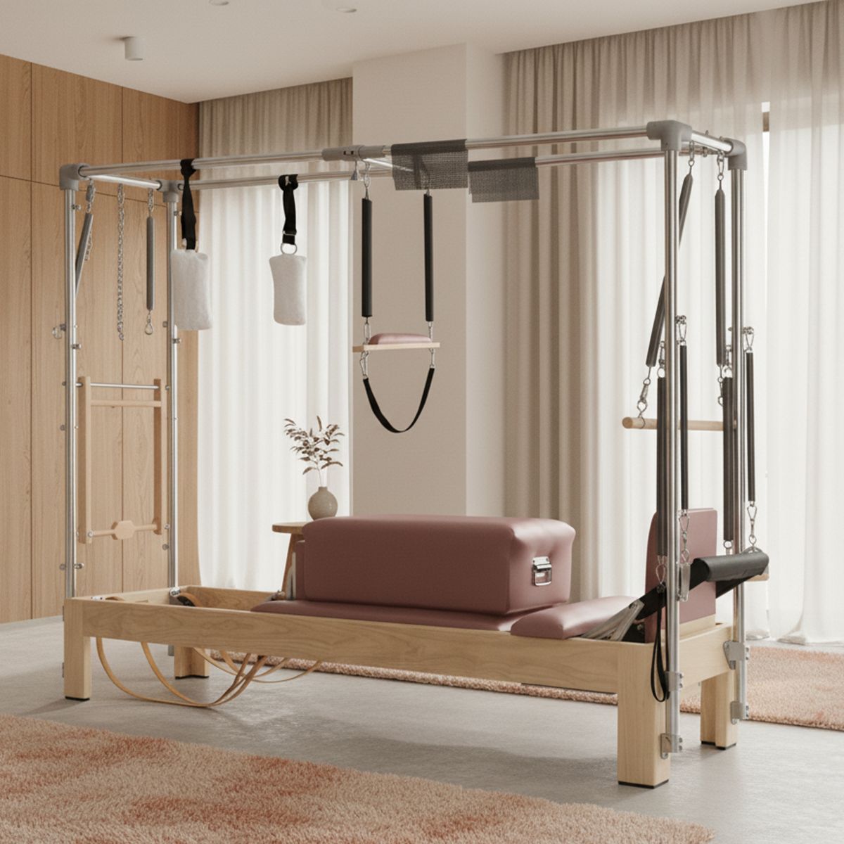 Elina Pilates Klassischer Reformer Cadillac aus Naturholz