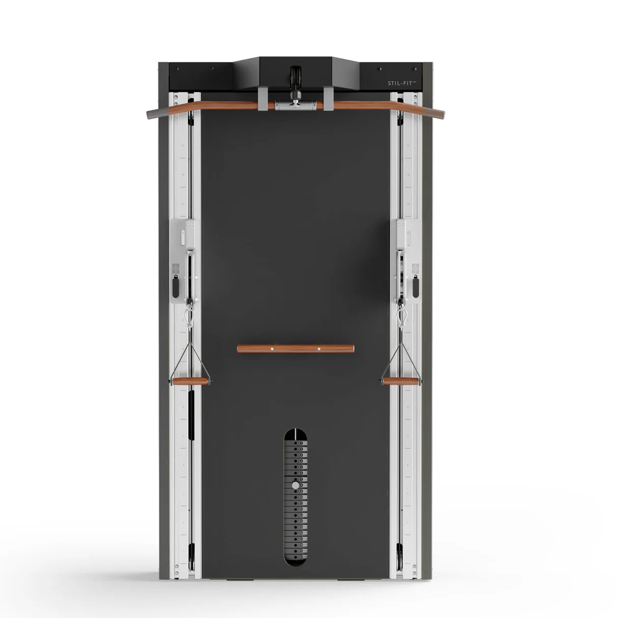 Stil-Fit Kabelzug PRO Walnuss – Frontansicht an der Wand