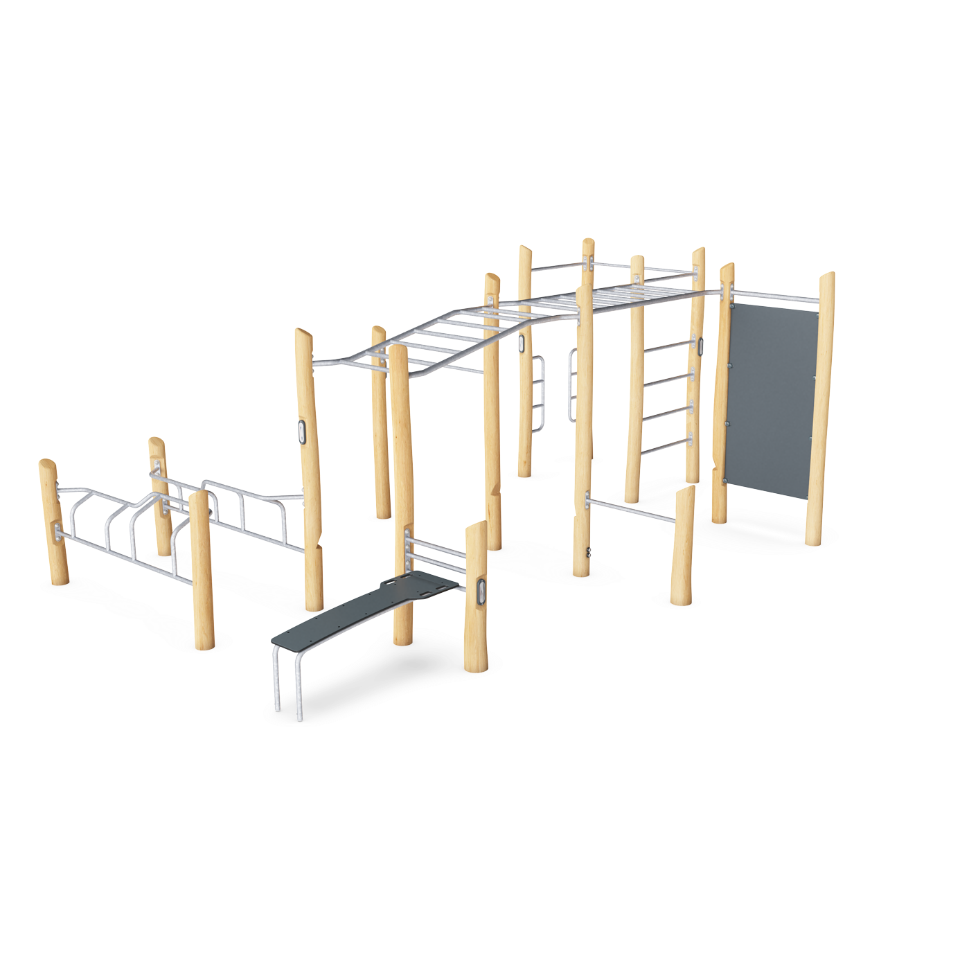 Kompan Outdoor Street Workout Robinia Combi 5