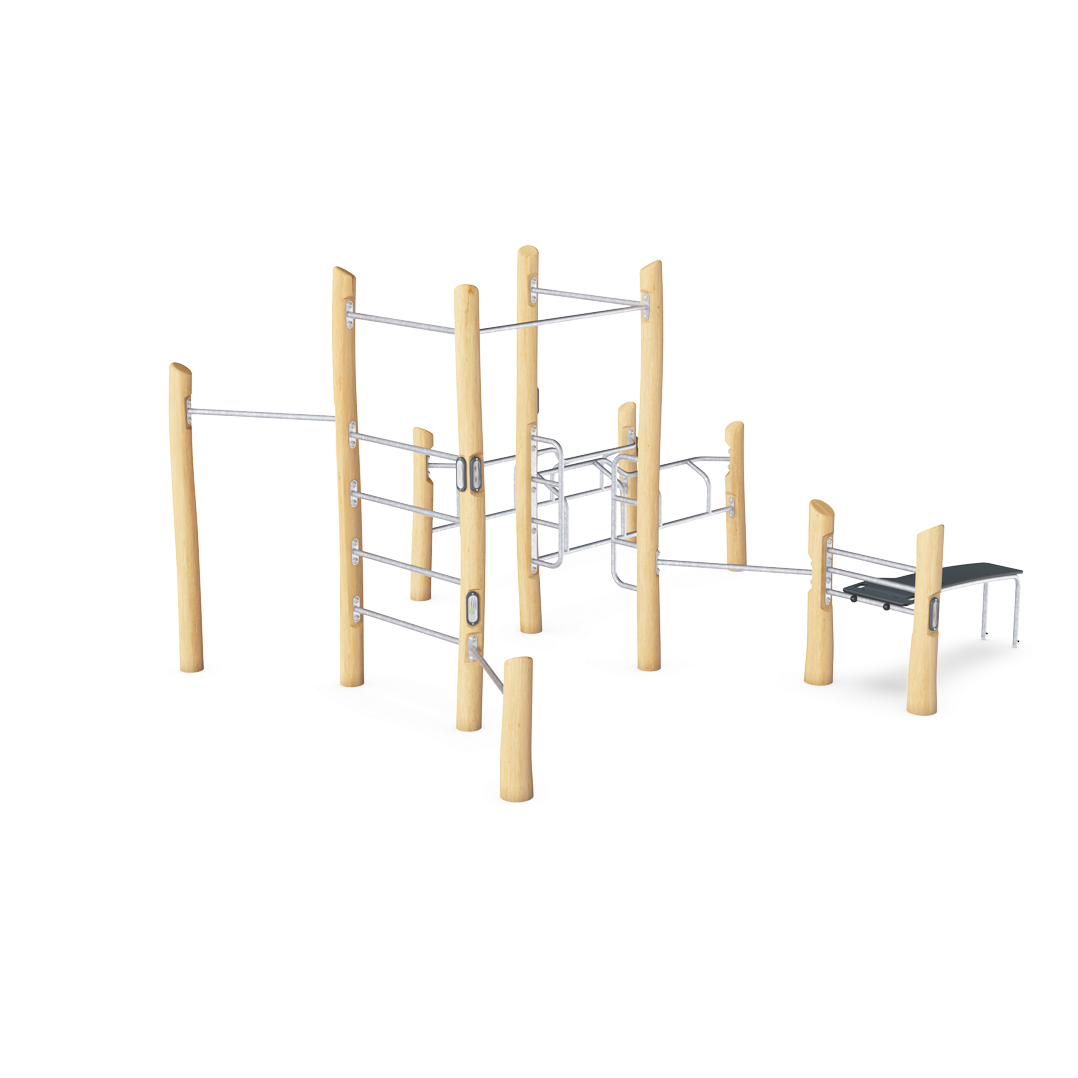 Kompan Outdoor Street Workout Robinia Combi 4
