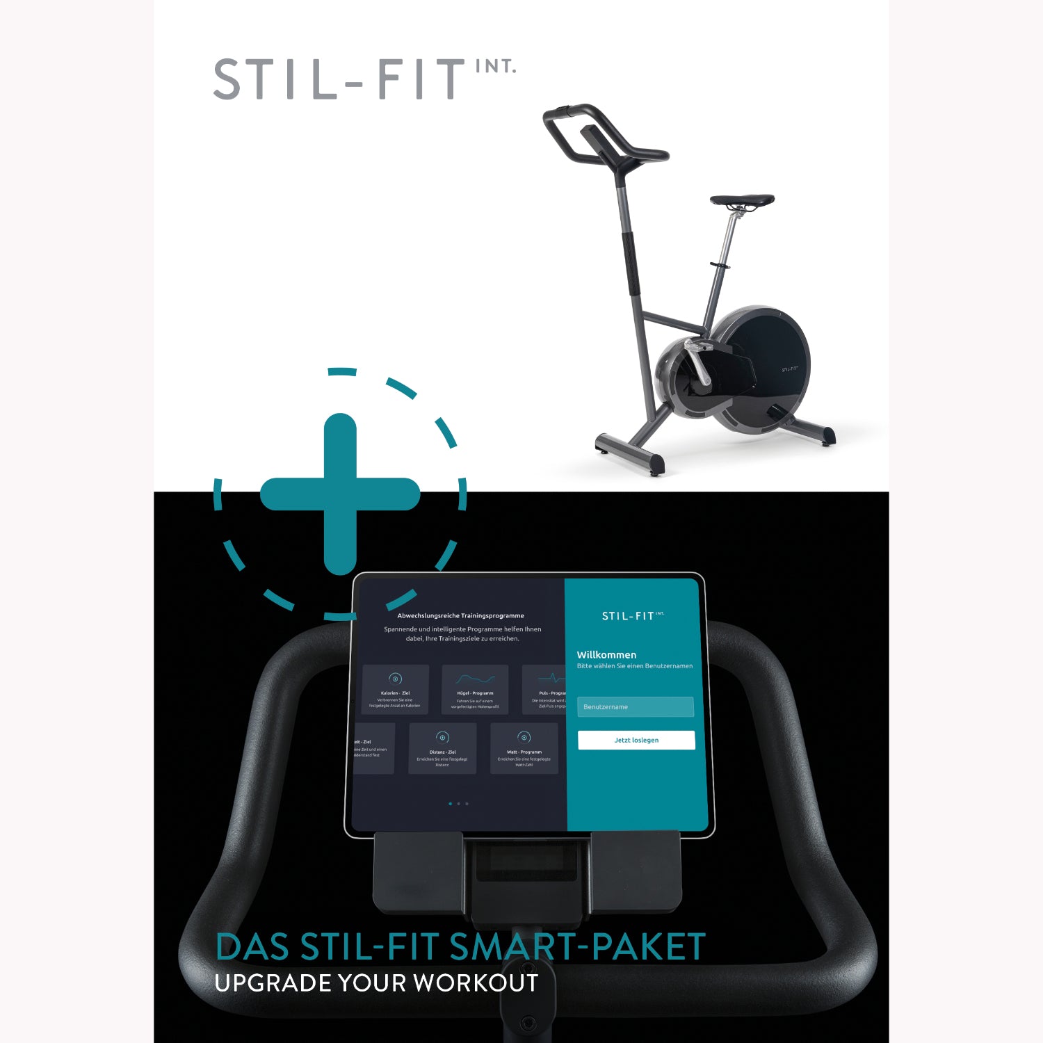 Stil-Fit Smart-Paket – erweiterte Tablethalterung im Lieferzustand